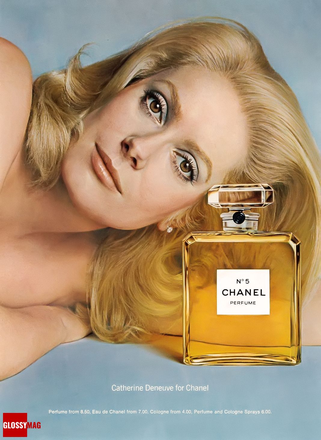 Катрин Денев в рекламной кампании Chanel N°5, 1972 г.